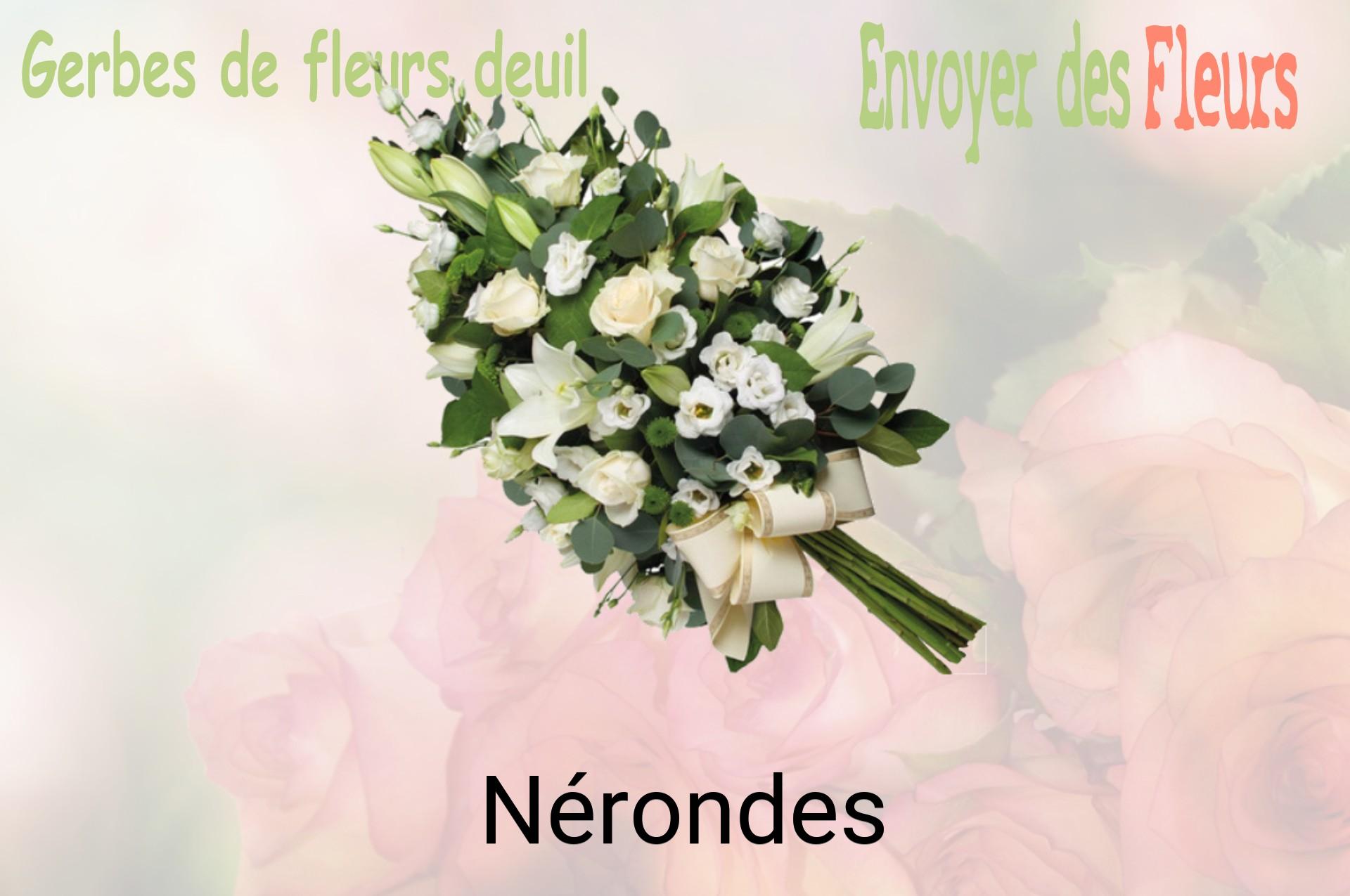 Gerbe de fleurs de deuil livrée à Nérondes